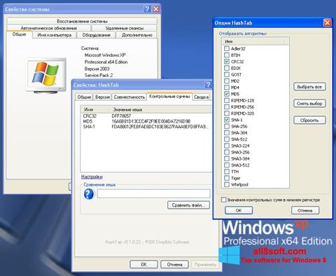Στιγμιότυπο οθόνης HashTab Windows 8