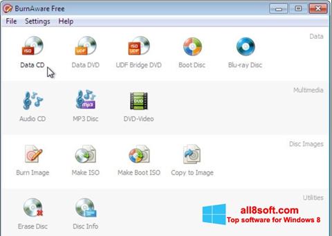 Στιγμιότυπο οθόνης BurnAware Free Windows 8