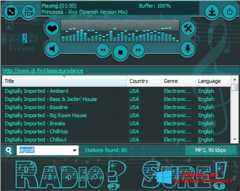 Στιγμιότυπο οθόνης RadioSure Windows 8