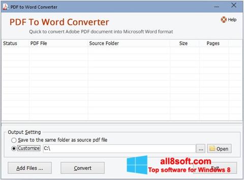 Στιγμιότυπο οθόνης PDF to Word Converter Windows 8