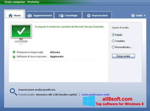 Στιγμιότυπο οθόνης Microsoft Security Essentials Windows 8
