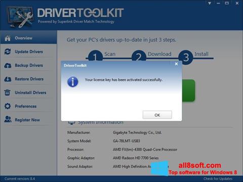 Στιγμιότυπο οθόνης Driver Toolkit Windows 8