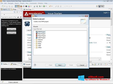 Στιγμιότυπο οθόνης Aptana Studio Windows 8