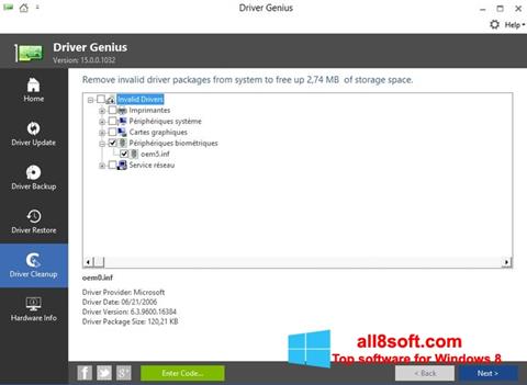 Στιγμιότυπο οθόνης Driver Genius Windows 8