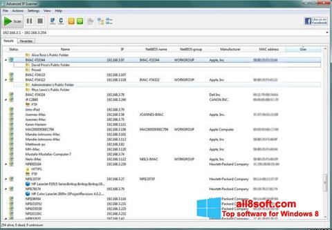 Στιγμιότυπο οθόνης Advanced IP Scanner Windows 8