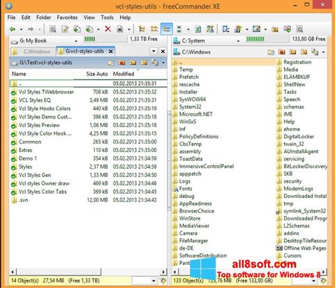 Στιγμιότυπο οθόνης FreeCommander Windows 8