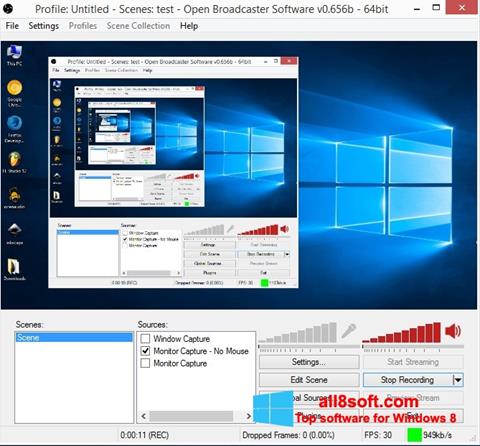 Στιγμιότυπο οθόνης Open Broadcaster Software Windows 8
