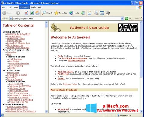 Στιγμιότυπο οθόνης ActivePerl Windows 8
