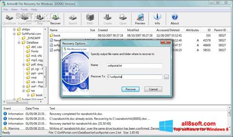 Στιγμιότυπο οθόνης Active File Recovery Windows 8