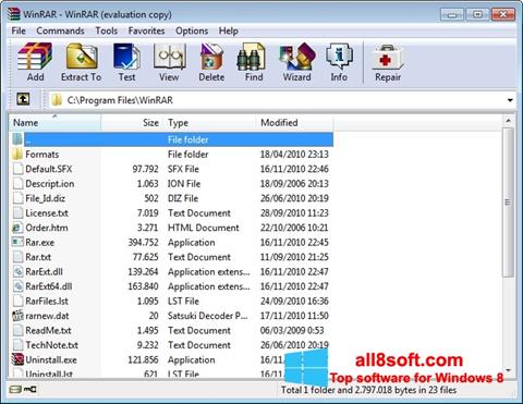 Στιγμιότυπο οθόνης WinRAR Windows 8