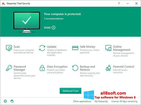 Στιγμιότυπο οθόνης Kaspersky Total Security Windows 8