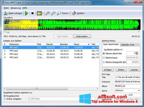 Στιγμιότυπο οθόνης MP3 Cutter Windows 8