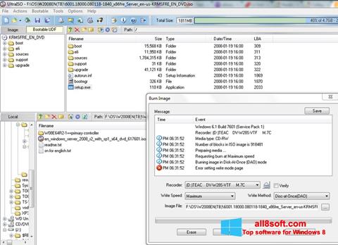 Στιγμιότυπο οθόνης UltraISO Windows 8