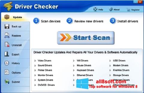 Στιγμιότυπο οθόνης Driver Checker Windows 8