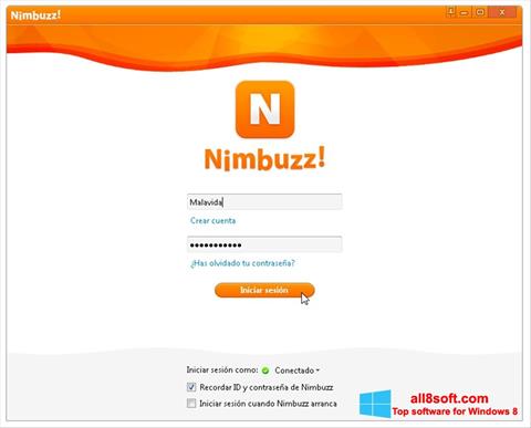 Στιγμιότυπο οθόνης Nimbuzz Windows 8