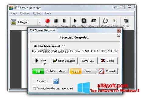 Στιγμιότυπο οθόνης BSR Screen Recorder Windows 8