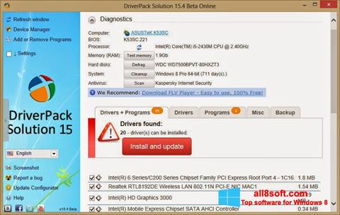 Στιγμιότυπο οθόνης DriverPack Solution Online Windows 8