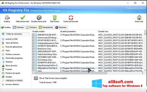 Στιγμιότυπο οθόνης Vit Registry Fix Windows 8