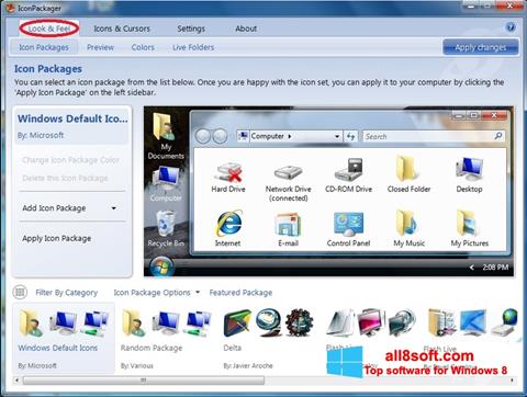 Στιγμιότυπο οθόνης IconPackager Windows 8