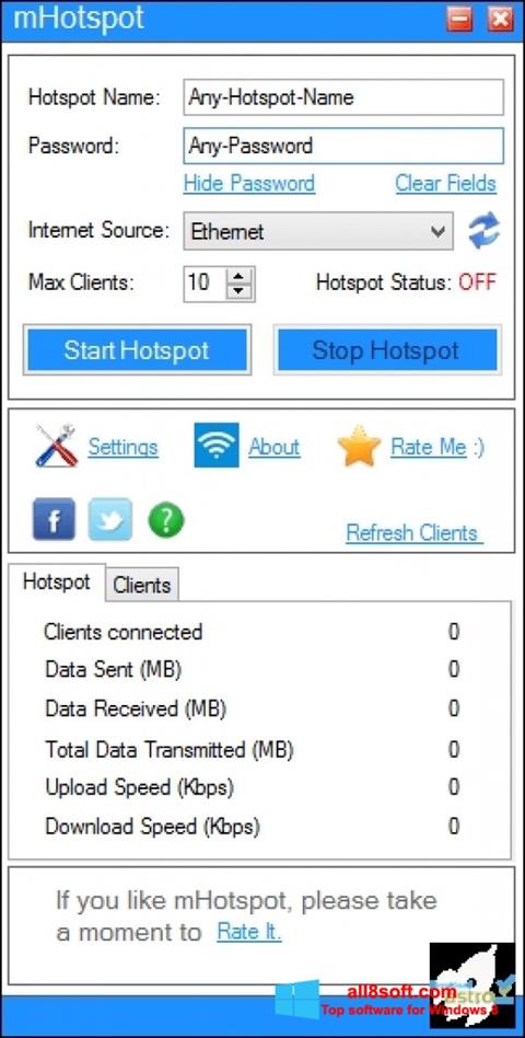 Στιγμιότυπο οθόνης mHotspot Windows 8