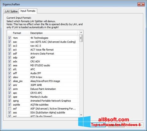 Στιγμιότυπο οθόνης Combined Community Codec Pack Windows 8