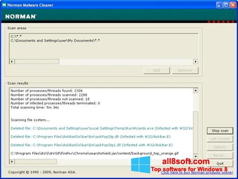 Στιγμιότυπο οθόνης Norman Malware Cleaner Windows 8