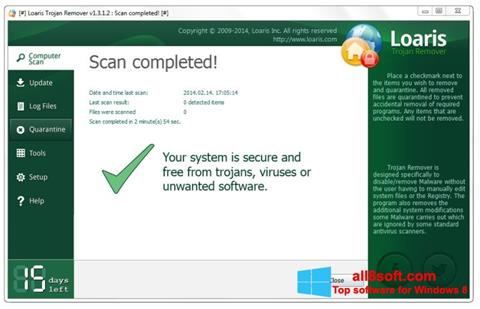 Στιγμιότυπο οθόνης Loaris Trojan Remover Windows 8