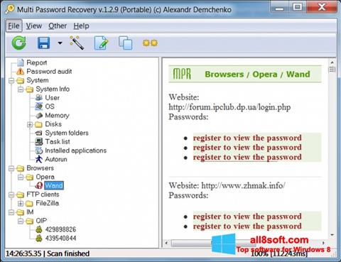 Στιγμιότυπο οθόνης Multi Password Recovery Windows 8