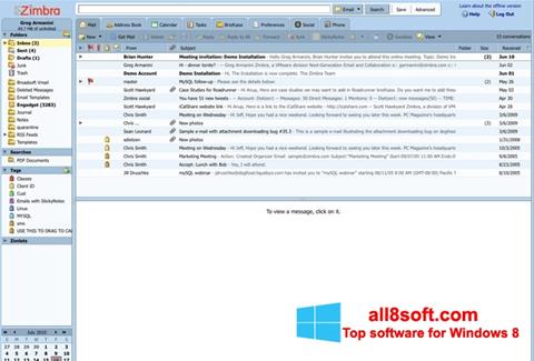 Στιγμιότυπο οθόνης Zimbra Desktop Windows 8