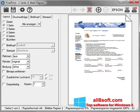 Στιγμιότυπο οθόνης FinePrint Windows 8