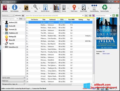 Στιγμιότυπο οθόνης Calibre Windows 8