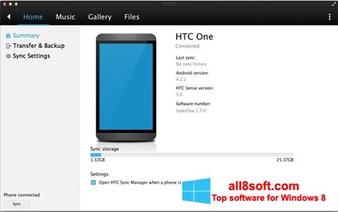 Στιγμιότυπο οθόνης HTC Sync Windows 8