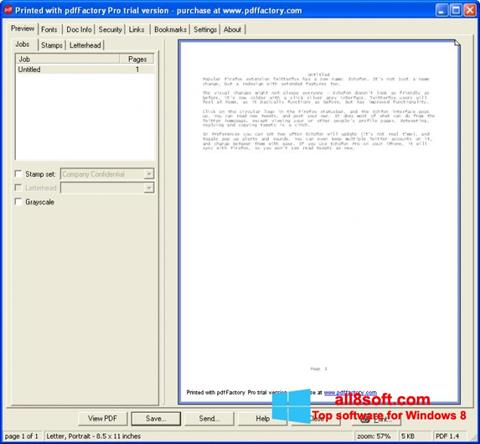 Στιγμιότυπο οθόνης pdfFactory Pro Windows 8