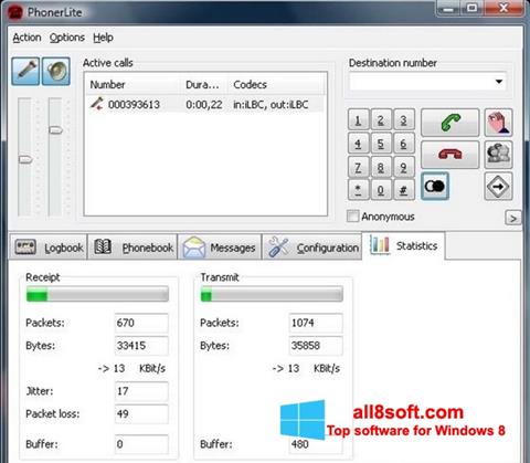 Στιγμιότυπο οθόνης PhonerLite Windows 8