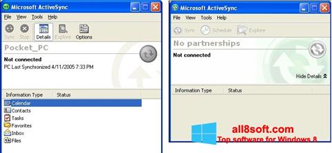 Στιγμιότυπο οθόνης Microsoft ActiveSync Windows 8