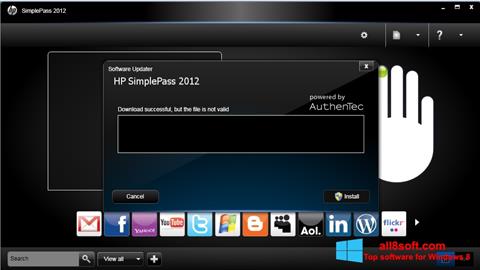 Στιγμιότυπο οθόνης HP SimplePass Windows 8