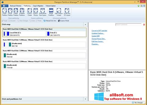 Στιγμιότυπο οθόνης Paragon Partition Manager Windows 8