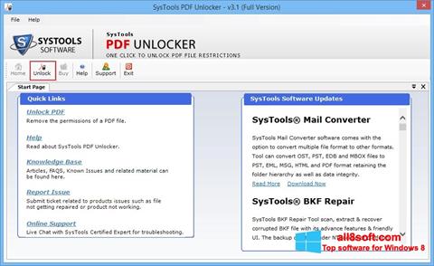 Στιγμιότυπο οθόνης PDF Unlocker Windows 8