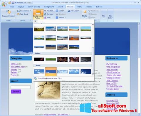 Στιγμιότυπο οθόνης Artisteer Windows 8