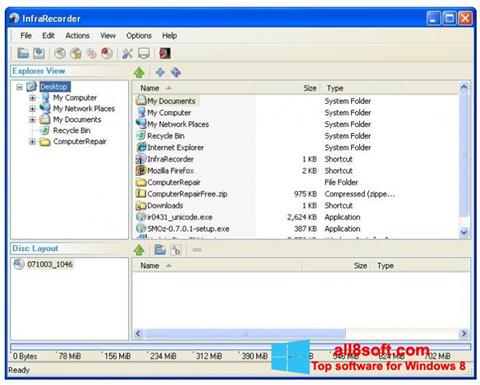 Στιγμιότυπο οθόνης InfraRecorder Windows 8