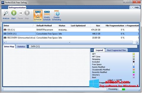 Στιγμιότυπο οθόνης PerfectDisk Windows 8