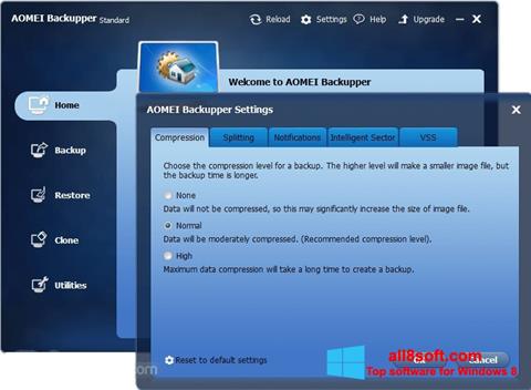 Στιγμιότυπο οθόνης AOMEI Backupper Windows 8