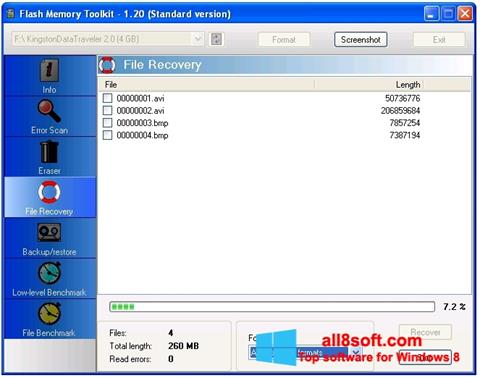 Στιγμιότυπο οθόνης Flash Memory Toolkit Windows 8