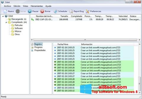 Στιγμιότυπο οθόνης Orbit Downloader Windows 8
