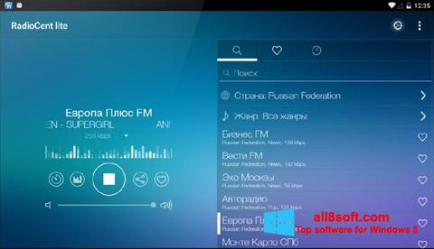Στιγμιότυπο οθόνης Radiocent Windows 8