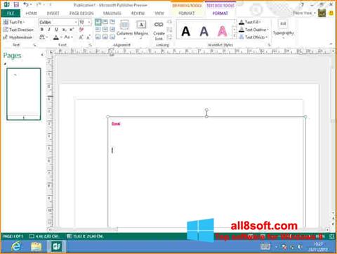 Στιγμιότυπο οθόνης Microsoft Publisher Windows 8