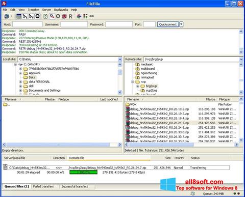Στιγμιότυπο οθόνης FileZilla Server Windows 8