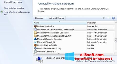 Στιγμιότυπο οθόνης Microsoft .NET Framework Windows 8