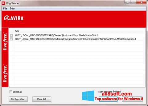 Στιγμιότυπο οθόνης Avira Registry Cleaner Windows 8