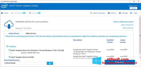 Στιγμιότυπο οθόνης Intel Driver Update Utility Windows 8
